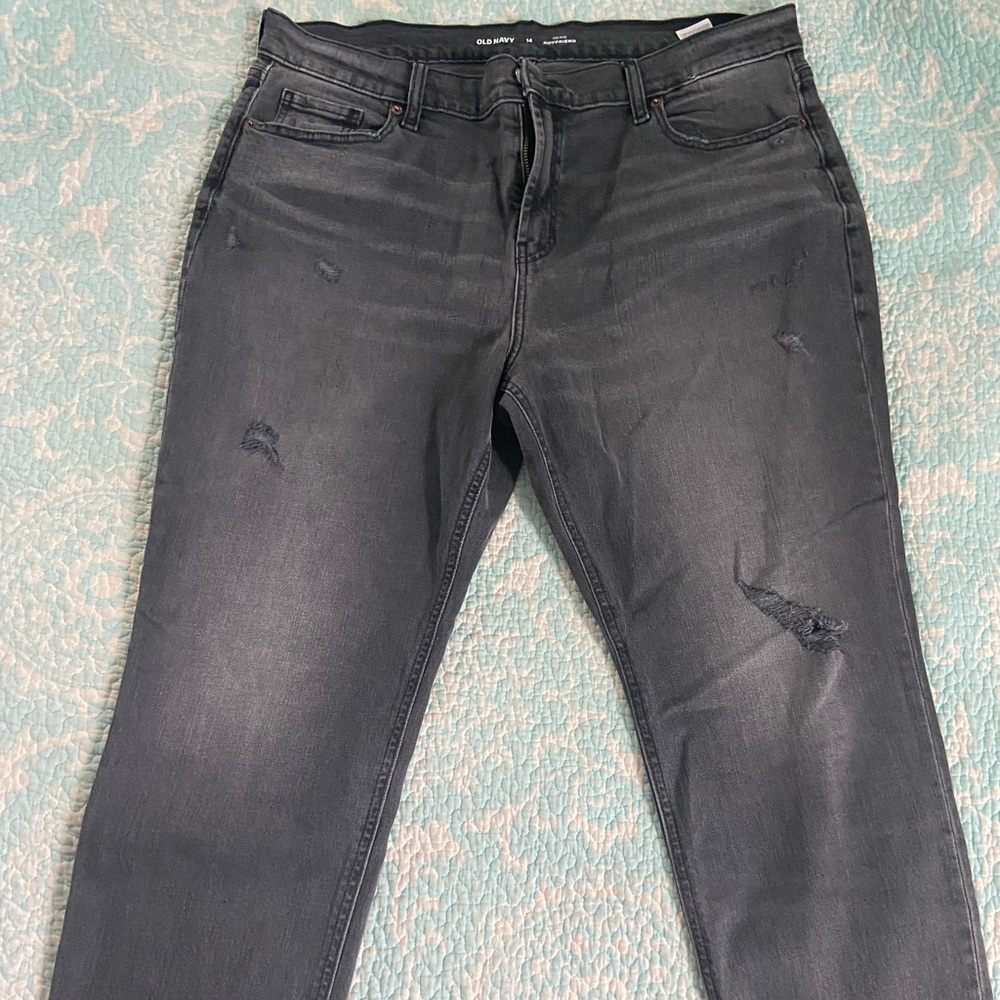 Old Navy mid rise distressed jeans